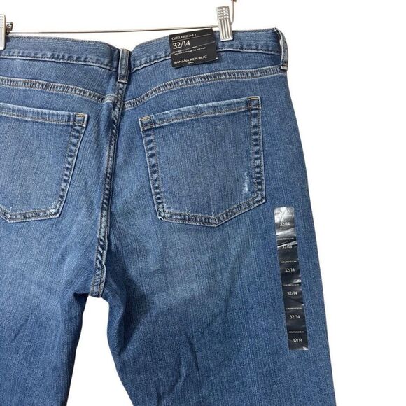 Banana Republic girlfriend rolled cuff straight leg jeans size 14 new - Picture 10 of 11